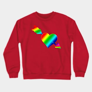 Rainbow Heart pierced with an arrow Crewneck Sweatshirt